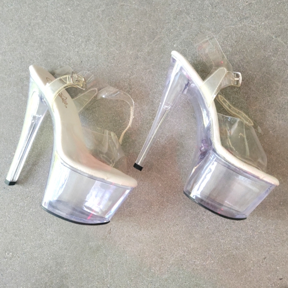 Pleaser Clear Platform High Heels